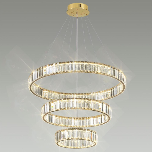 5015/88L L-VISION ODL23 607 золотой/прозрачный металл/хрусталь Люстра LED 88W 4000K 8800Лм VEKIA