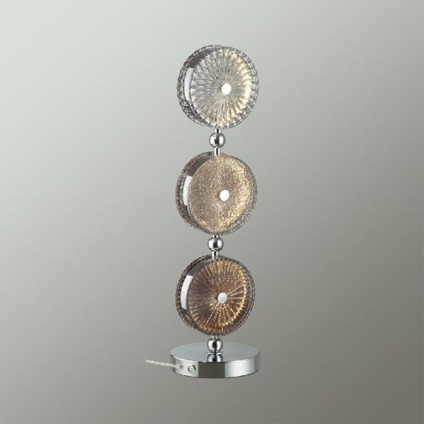 5416/13TL L-VISION ODL_EX23 155 хром/светло-серый/коричневый металл/стекло Настольная лампа LED 18W 4000K CARAMELLA