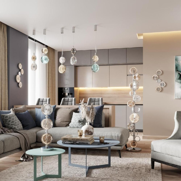 5416/13TL L-VISION ODL_EX23 155 хром/светло-серый/коричневый металл/стекло Настольная лампа LED 18W 4000K CARAMELLA