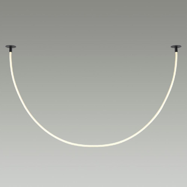 4391/40CL HIGHTECH ODL24 263 черный/металл/канат Потолочный св-к встраиваемый (2 крепления и крючок в комплекте) IP20 LED 40W 1580Лм 4000K CORDA