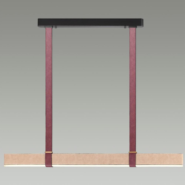 6630/36L HIGHTECH ODL24 275 металл/эко-кожа/ткань/акрил черный/бордовый/бежевый Подвесной светильник IP20 LED 36W 3000K 220V VINCENT