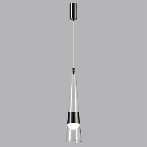 5044/12L L-VISION ODL24 435 глянц.темн.хром/прозрачный/металл/стекло Подвес LED 12W 3000K 1334Лм LUMP