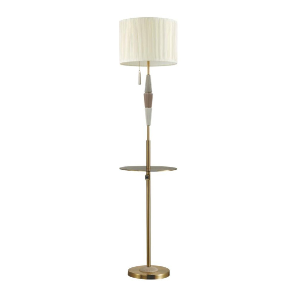 5403/1F CLASSIC ODL_EX24 173 бронзовый/светло-коричневый/кремовый/металл/керамика/ткань Торшер E27 1*60W LATTE