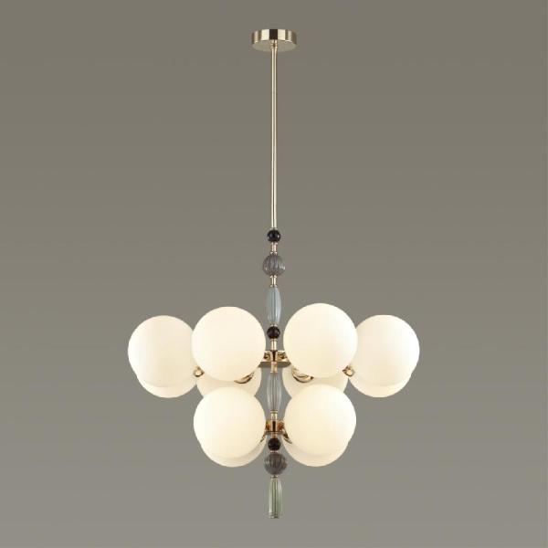 5405/12 MODERN ODL_EX24 179 золотой/серый/голубой/зеленый/белый матов./металл/керамика/стекло Люстра E14 12*40W PALLE