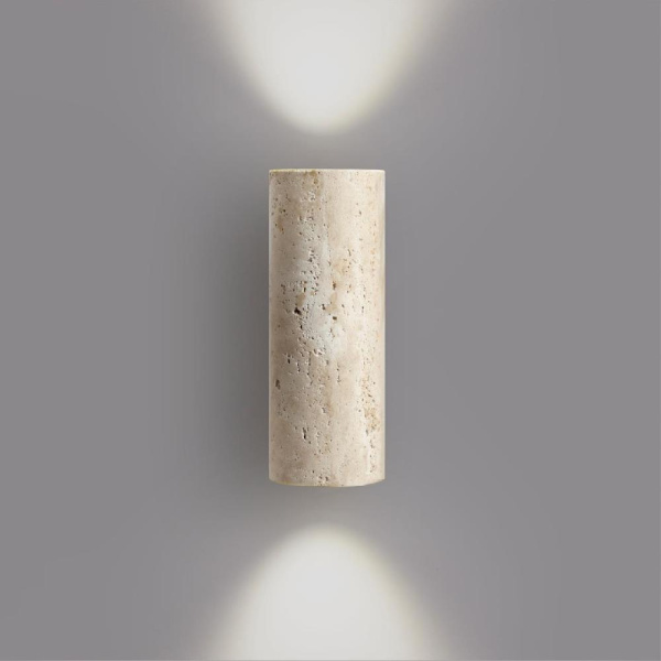 6625/2W HIGHTECH ODL24 227 бежевый/металл/травертин Настенный светильник IP20 LED GU10 2*7W 220V TRAVERTINO