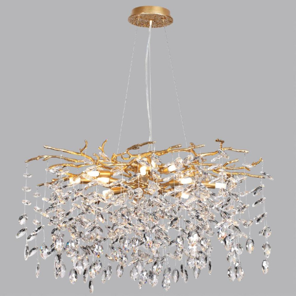 4969/10 HALL ODL24 633 античн.бронза/алюмин./хрусталь Люстра G9 10*40W DELICA