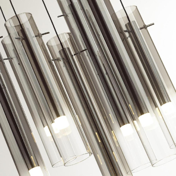 5061/32LA PENDANT ODL24 455 серебристый/дымчатый/металл/стекло Люстра каскадная LED 7*4W 3000K SHINY