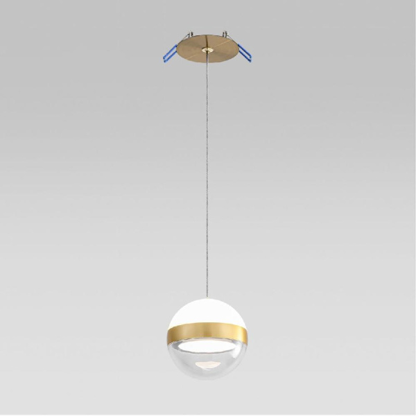 5036/9L L-VISION ODL24 511 ант.бронза/прозрачн/молочный/металл/акрил Подвес LED 9W 4000K 480лм RONI