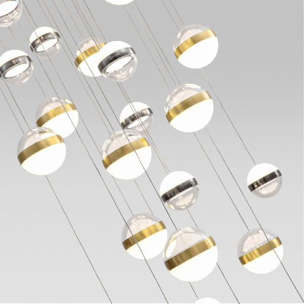 5037/232L L-VISION ODL24 511 ант.бронза/никель/прозрачн/молочный/металл/акрил Люстра каскадная LED 232W 4000K 11250лм RONI