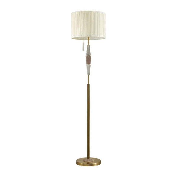 5403/1FA CLASSIC ODL_EX24 173 бронзовый/светло-коричневый/кремовый/металл/керамика/ткань Торшер E27 1*60W LATTE
