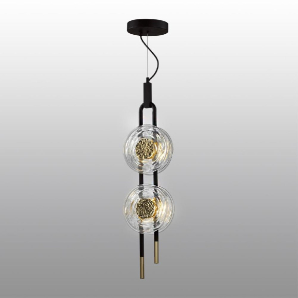 5407/23L MODERN ODL_EX24 135 черный/золотой/металл/стекло Подвес LED 23W 3000K 1940Лм MAGNET