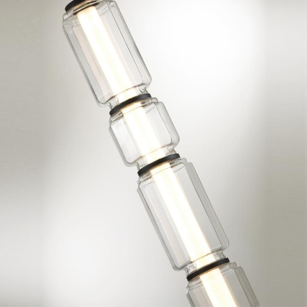 5409/53FL HIGHTECH ODL_EX24 141 черный/прозрачный/металл/стекло/акрил Торшер LED 53W 3000K 3200Лм JAM