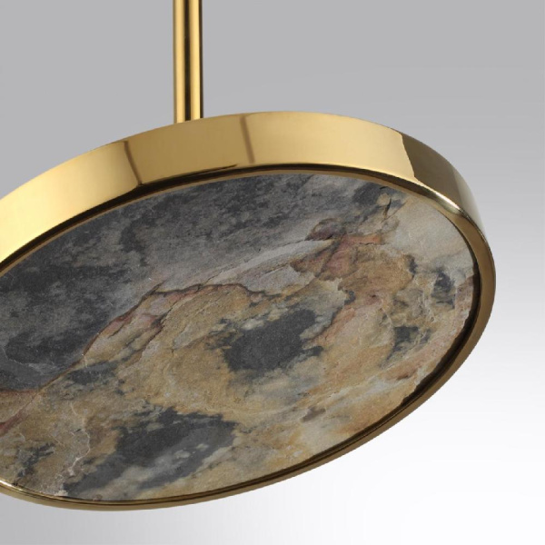 5079/15L L-VISION ODL24 534 зол./серо-бежевый/металл/натур.камень/акрил Подвес с переключ.цветов.темпер. LED 15W 3000К/4000K/6000K BERGI