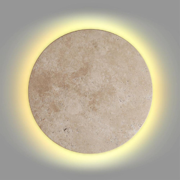 6625/15WL HIGHTECH ODL25 225 бежевый/металл/травертин Настенный светильник IP20 LED 15W 3000K 220V TRAVERTINO
