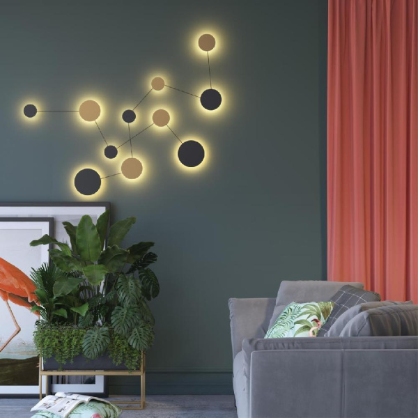 4211/38WL HIGHTECH ODL20 321 черн/золот/металл Настенный светильник провод 1,7м LED 25W GALAXY