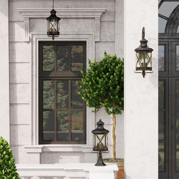 4045/3B NATURE ODL18 751 черный/зол.патина Уличный светильник на столб IP44 E14 3*60W 220V SATION