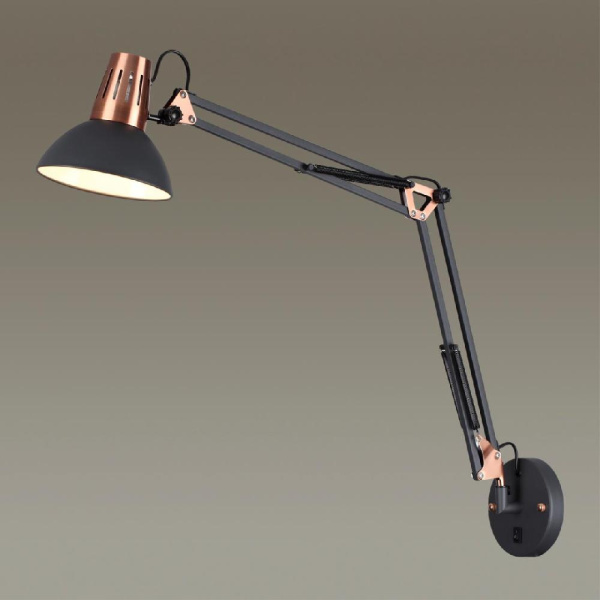 3318/1W MODERN ODL17 679 черный, медный Бра-трансформер с выключателем E27 60W 220V KAPAL