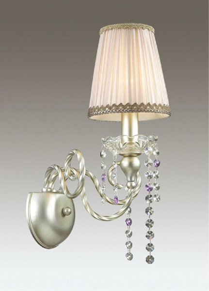 3390/1W CLASSIC ODL17 569 мат. зол/серебр. патина/декор хрусталь Бра E14 40W 220V AURELIA