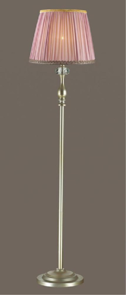 3393/1F CLASSIC ODL17 673 мат.золото/абажур ткань/хрусталь Торшер E14 40W 220V GAELLORI