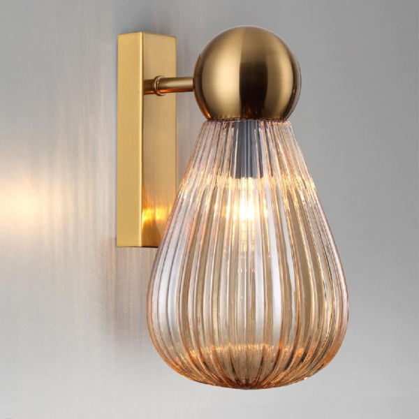 5402/1W MODERN ODL_EX23 159 золотой/янтарный/металл/стекло Бра E14 1*40W ELICA