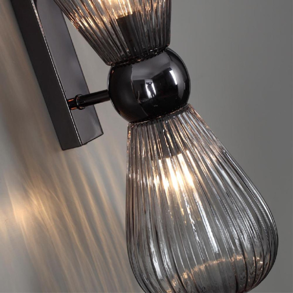 5417/2W MODERN ODL_EX23 57 черный хром/дымчатый/металл/стекло Бра E14 2*40W ELICA