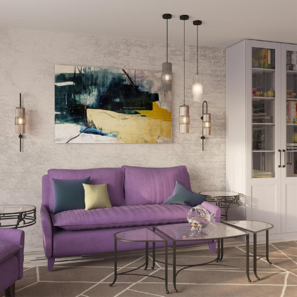 5016/1W MODERN ODL23 481 черный/дымчатый металл/стекло Бра E14 1*40W PIMPA