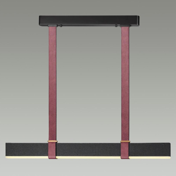 6629/25L HIGHTECH ODL24 275 металл/экокожа/ткань/акрил бордовый/черный Подвесной светильник IP20 LED 25W 3000K 220V VINCENT