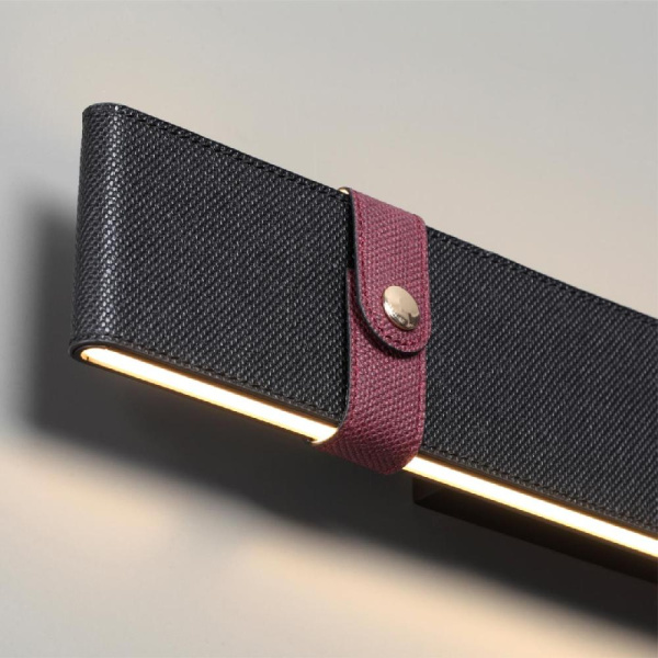 6629/25WL HIGHTECH ODL24 275 металл/экокожа/ткань/акрил бордовый/черный Настенный светильник IP20 LED 25W 3000K 220V VINCENT