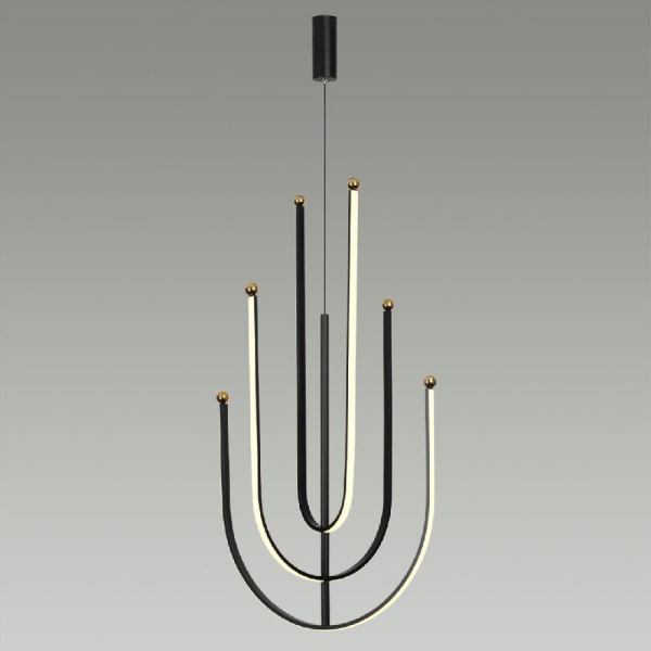 6633/70L HIGHTECH ODL24 287 металл/черный/акрил Подвесной светильник (регулирумые рожки) LED 70W 3000K 220V MEMFI