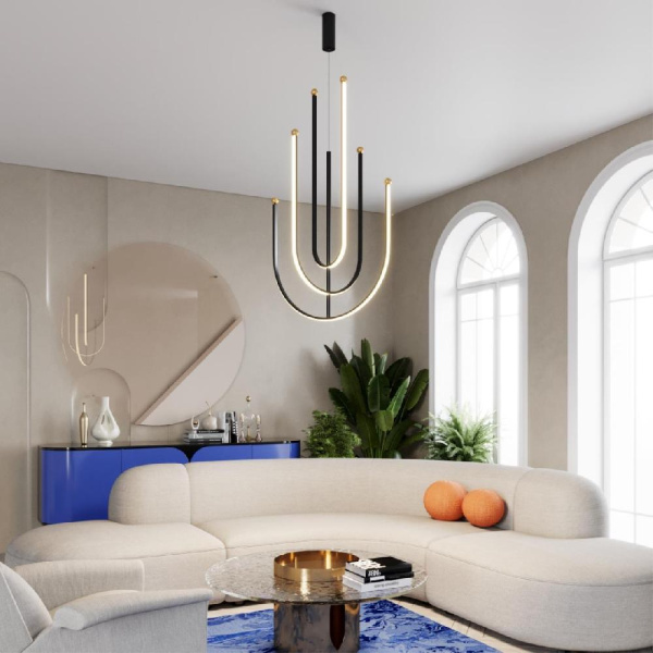 6633/70L HIGHTECH ODL24 287 металл/черный/акрил Подвесной светильник (регулирумые рожки) LED 70W 3000K 220V MEMFI