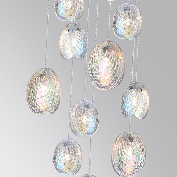 5039/11 MODERN ODL24 429 черный/перламутровый/металл/стекло Люстра каскадная G9 11*40W MUSSELS