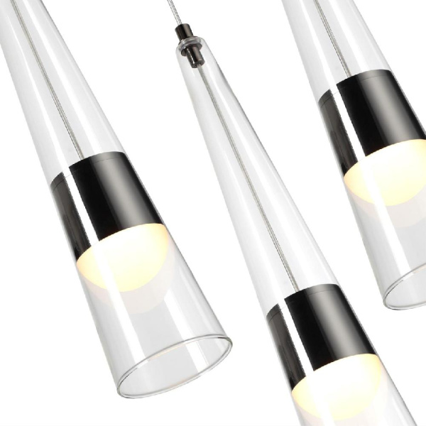 5044/42L L-VISION ODL24 435 глянц.темн.хром/прозрачный/металл/стекло Люстра LED 42W 3000K 4167Лм LUMP