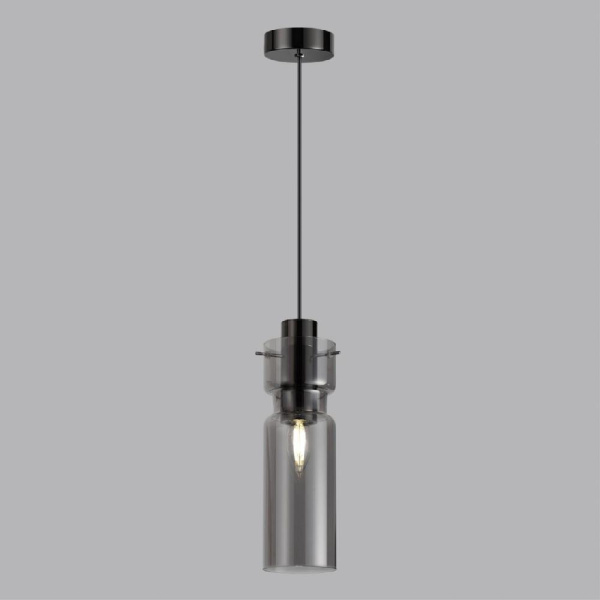 5057/1 PENDANT ODL24 459 черный/дымчатый/металл/стекло Подвес E27 1*40W SCROW