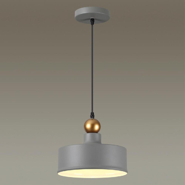4089/1 PENDANT ODL19 495 серый/золотой Подвес Е27 1*40W BOLLI