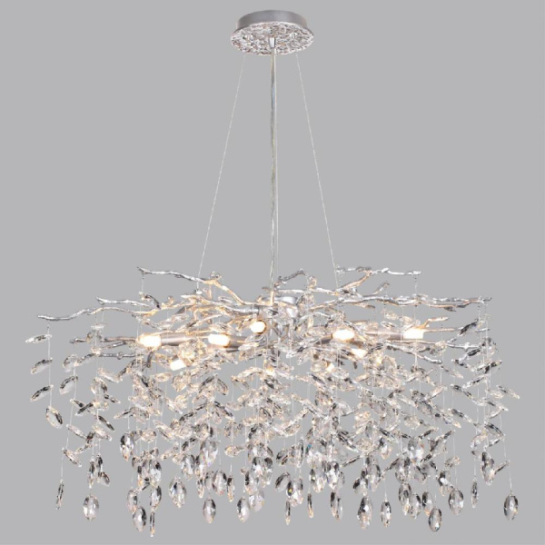 4970/10 HALL ODL24 635 матов.серебристый/алюмин./хрусталь Люстра G9 10*40W DELICA