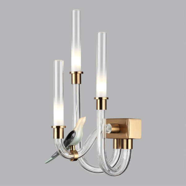 5431/6WL L-VISION ODL_EX24 123 золотой(под латунь)/белый градиент/беж./зеленый/ металл/стекло/керамика Бра LED 6W 4000K LARK