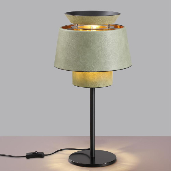 4992/1TA PENDANT ODL24 521 черный/зеленый/золотой/металл/экокожаНастольная лампа E27 1*60W KRESSA