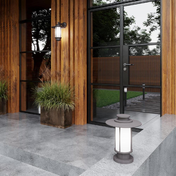 4047/1W NATURE ODL18 749 белый/коричневый Уличный настенный светильник IP54 E27 18W 220V MITO