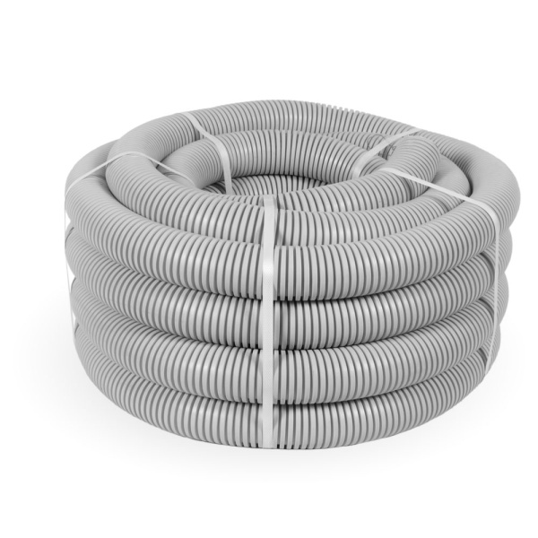 Труба гофрированная ПНД лёгкая 350 Н безгалогенная (HF) стойкая к ультрафиолету серая с/з d40 мм (15м/960м уп/пал) Промрукав