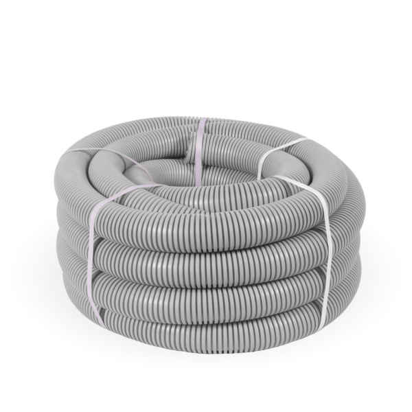 Труба гофрированная ПНД лёгкая 350 Н безгалогенная (HF) стойкая к ультрафиолету серая с/з d50 мм (15м/660м уп/пал) Промрукав