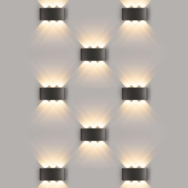 Уличный настенный светодиодный светильник 1551 TECHNO LED TWINKY TRIO черный 1551 TECHNO LED черный