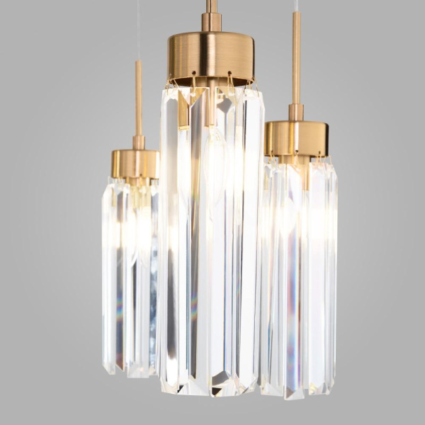 Подвесной светильник с хрусталем 60163/6 латунь
