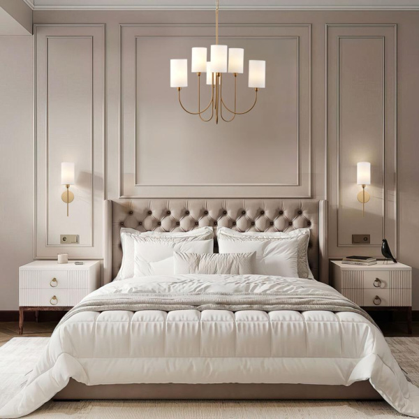 Настенный светильник с тканевым абажуром 60164/1 латунь