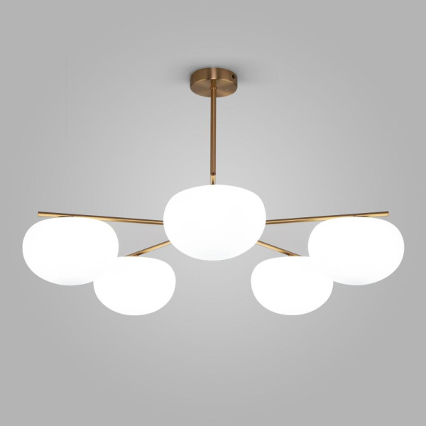 Подвесная люстра со стеклянными плафонами 30190/5 латунь