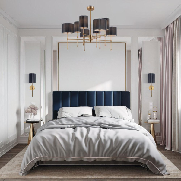 НАСТЕННЫЙ СВЕТИЛЬНИК С ТКАНЕВЫМ АБАЖУРОМ 60162/1 латунь