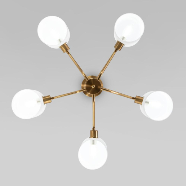Потолочная люстра со стеклянными плафонами 60157/5 латунь