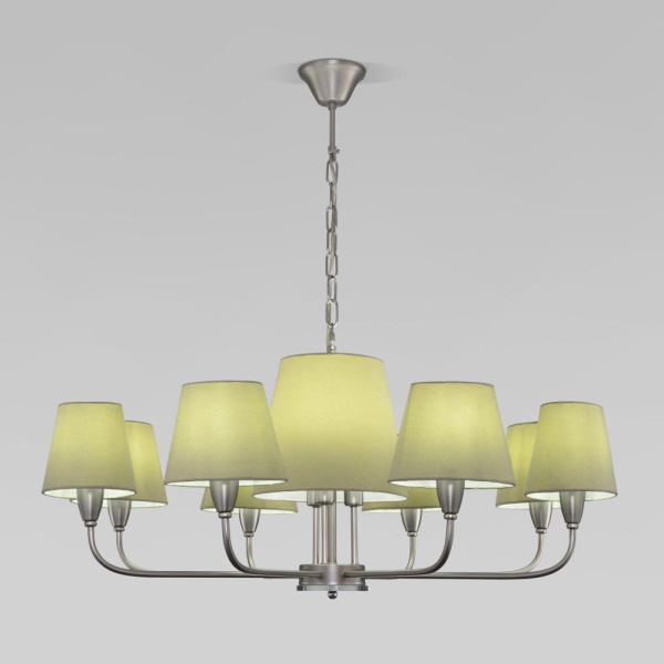 Подвесная люстра с тканевыми абажурами 60153 никель
