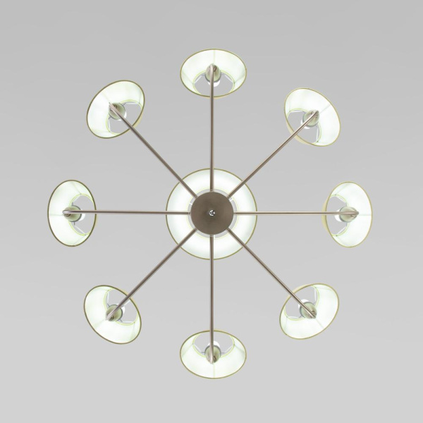 Подвесная люстра с тканевыми абажурами 60153 никель