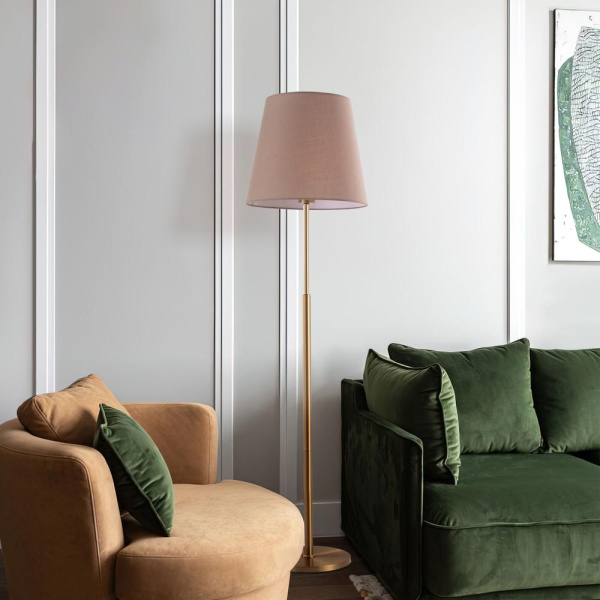Напольный светильник с тканевым абажуром 01156/1 латунь