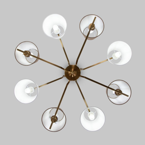 Потолочная люстра с тканевыми абажурами 60149/8 латунь